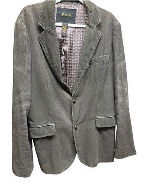 Vintage Jink Brown Corduroy Blazer Dark Academic Retro Tile Print Lining XL